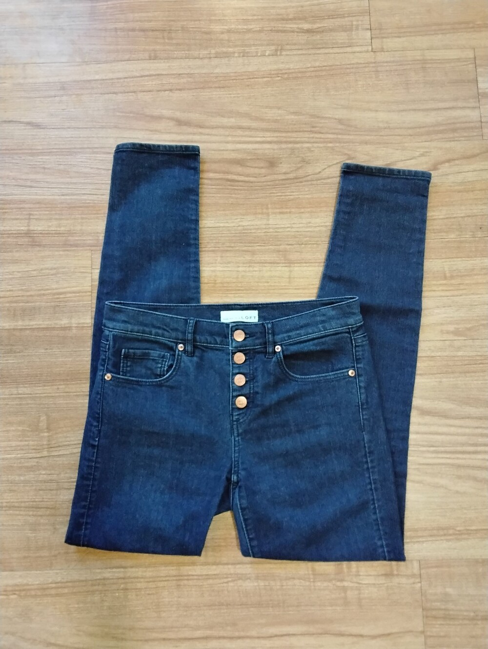 LOFT Dark Blue Button-Fly Modern Skinny Jeans Size 2/26